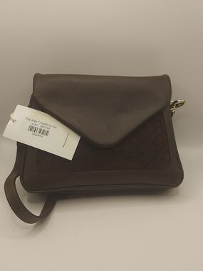 Alex Brown Woven Leather Crossbody Bag